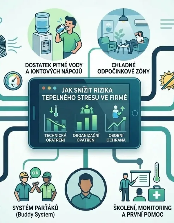 Jak snížit rizika tepelného stresu ve firmě